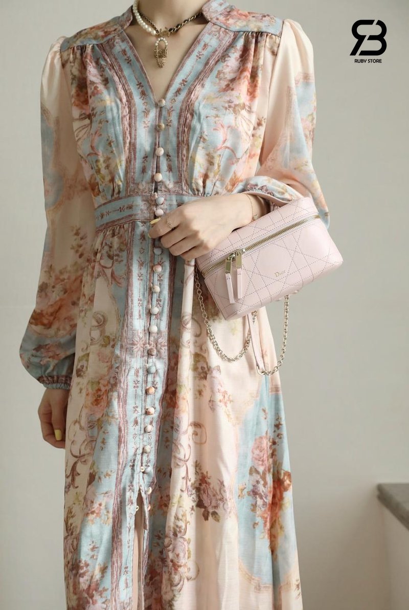 Túi Dior Trianon Soft Vanity Mini Bag Soupir Pink chi tiết 6