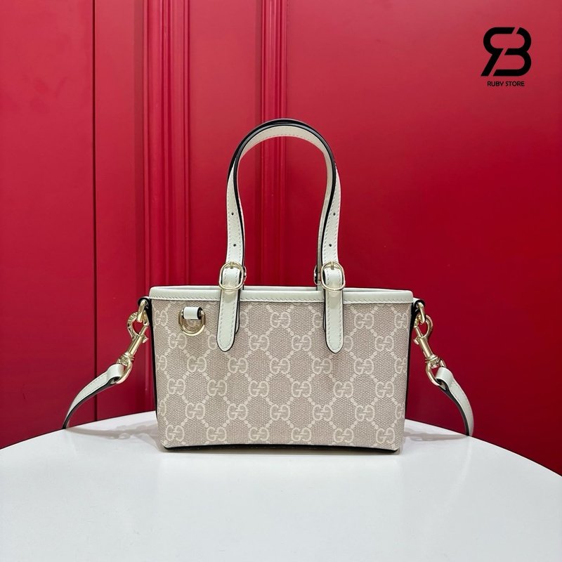 Túi Gucci GG Emblem Mini Bag Beige White GG Canvas cao cấp