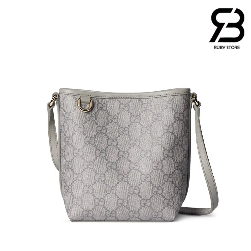 Túi Gucci GG Emblem Nano Bucket Bag Grey GG Canvas cao cấp