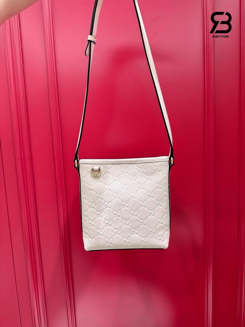 Túi Gucci GG Emblem Nano Bucket Bag Pink GG Leather cao cấp
