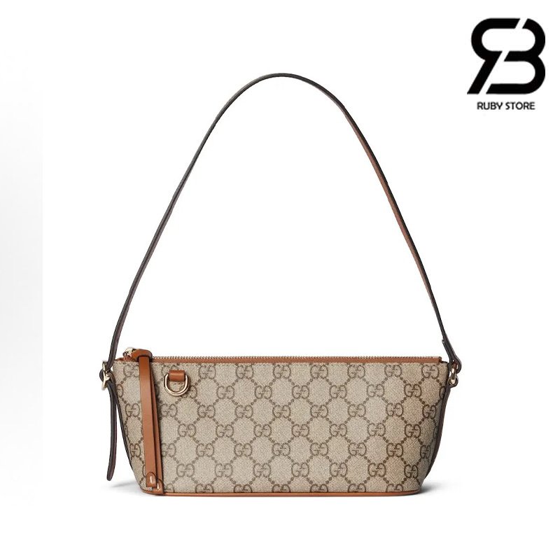 Túi Gucci GG Emblem Small Shoulder Bag Beige Brown GG Canvas chất lượng tốt