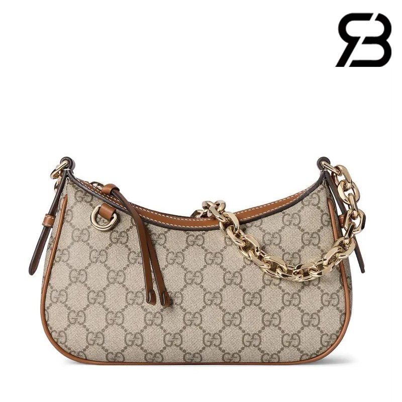 Túi Gucci GG Emblem Small Shoulder Bag Beige Brown GG Canvas cao cấp