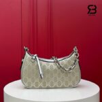 Túi Gucci GG Emblem Small Shoulder Bag Beige Silver GG Canvas cao cấp