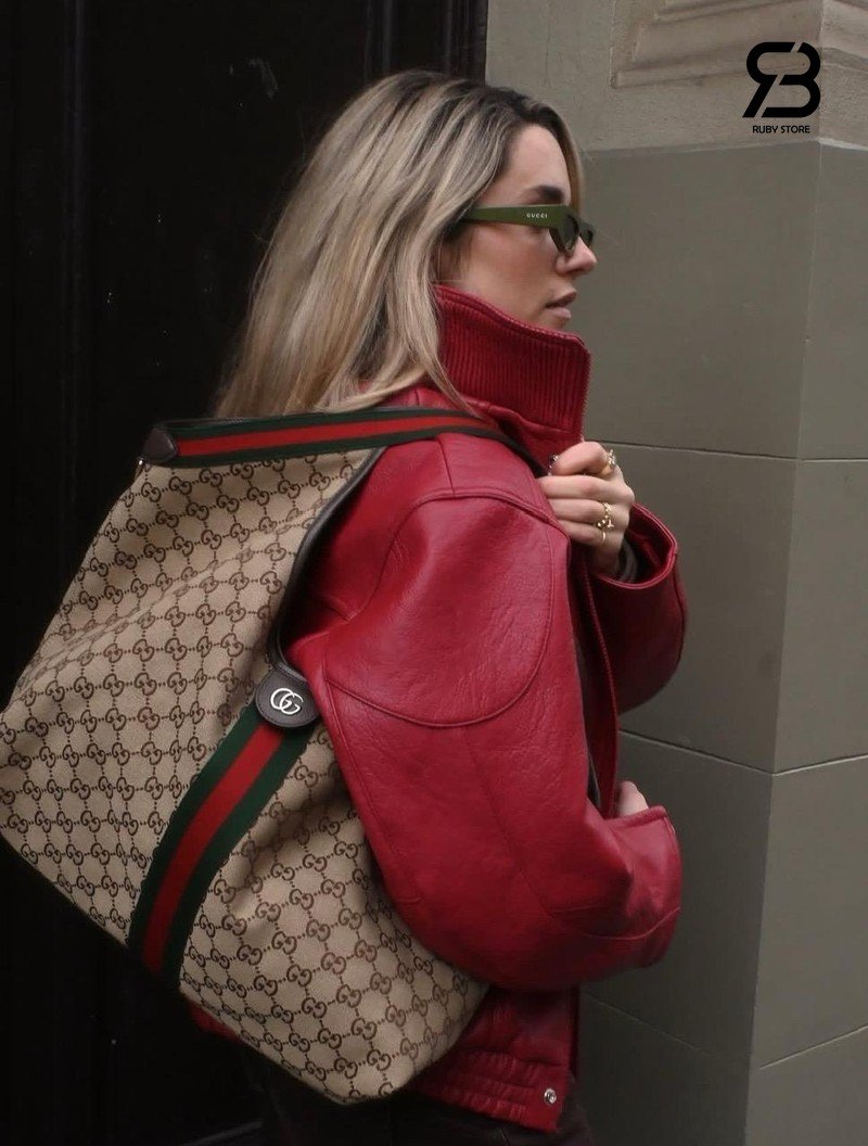Túi Gucci Giglio Large Tote Bag Beige Brown GG Canvas 853971 Size 54CM