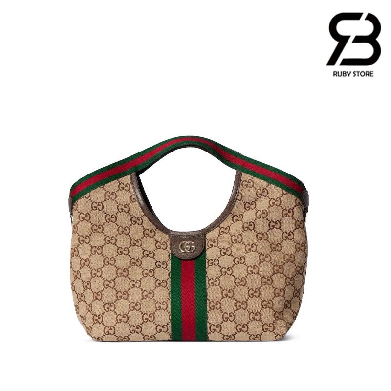 Túi Gucci Giglio Small Tote Bag Beige Brown GG Canvas 860845 Size 25CM