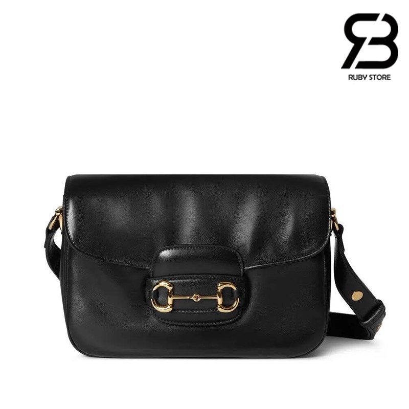Túi Gucci Horsebit 1955 Aura Small Shoulder Bag Black Best Ý sang trọng