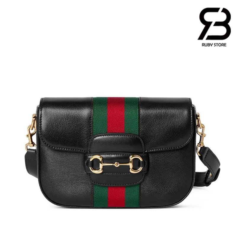 Túi Gucci Horsebit 1955 Small Shoulder Bag Black Leather Best Da Ý sang trọng