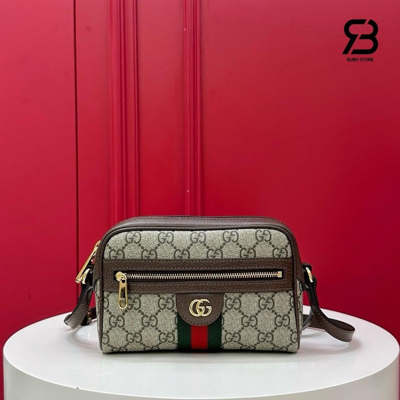 Túi Gucci Ophidia Mini Shoulder Bag Beige Brown GG Supreme 816359 Size 18CM