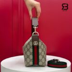 Túi Gucci Ophidia Mini Shoulder Bag Beige Brown GG Supreme 838477 Size 18CM với chi tiết logo khóa