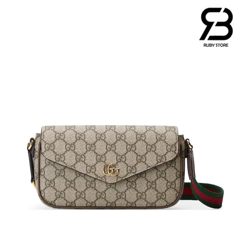 Túi Gucci Ophidia Pochette Bag GG Beige Ebony 8764961 Size 22CM chính hãng đẹp