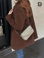 Túi Gucci Ophidia Pochette Bag GG Beige Ebony 8764961 Size 22CM hàng hiệu cao cấp