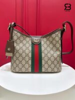 Túi Gucci Ophidia Small Shoulder Bag GG Beige Brown 836872 góc nghiêng chi tiết
