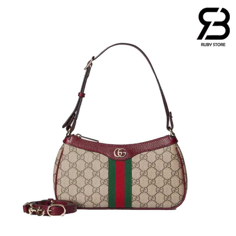 Túi Gucci Ophidia Small Shoulder Bag GG Beige Red 841341 Size 26CM Chính Hãng