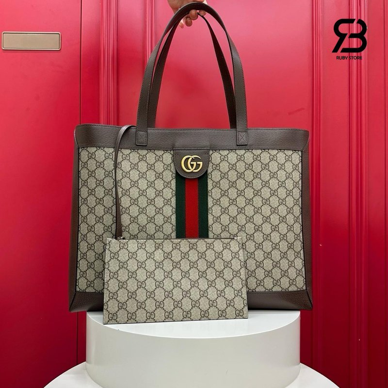 Túi Gucci Ophidia Soft tote Bag Beige Brown GG Supreme 547947 Size 44CM chất lượng tốt