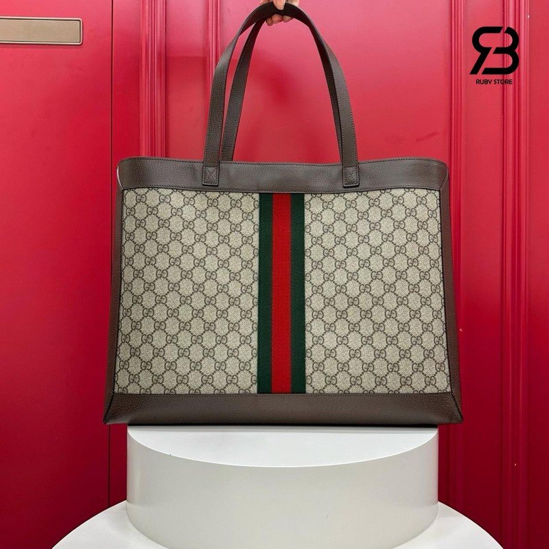 Túi Gucci Ophidia Soft tote Bag Beige Brown GG Supreme 547947 cao cấp