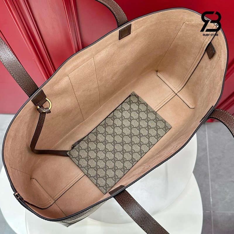 Túi Gucci Ophidia Soft tote Bag Beige Brown GG Supreme 547947 Size 44CM