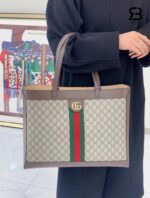 Túi Gucci Ophidia Soft tote Bag Beige Brown GG Supreme 547947 chi tiết 6