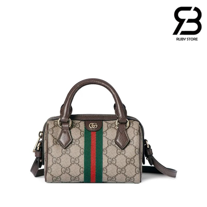 Túi Gucci Ophidia Mini Boston Bag GG Beige Brown 838478 Size 16CM Chính Hãng