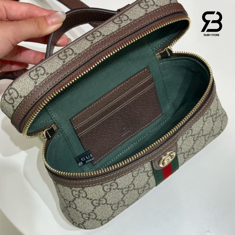 Túi Gucci Ophidial Small Vanity Bag GG Beige Brown 838491 Size 20CM cao cấp