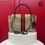 Túi Gucci Paparazzo Medium Top Handle Bag Sand Brown GG Canvas cao cấp