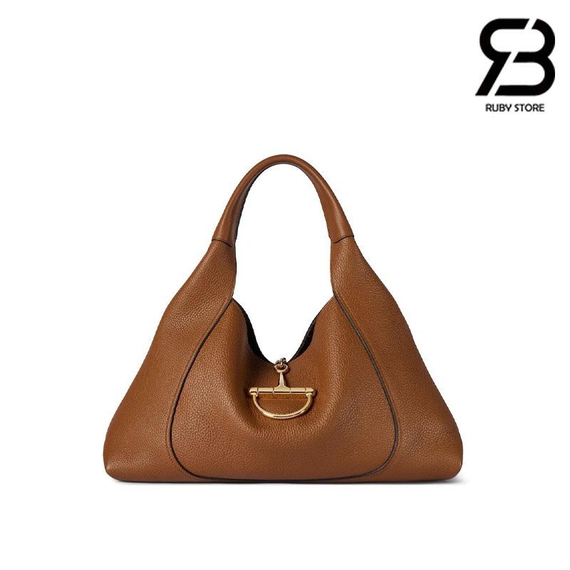 Túi Gucci Softbit Maxi Shoulder Bag Brown Grainy Leather 837466 Size 46CM đẹp và sang trọng