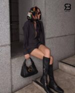 Túi Gucci Softbit Medium Shoulder Bag Black Grainy Leather 837467 Size 27CM đẹp và thời thượng