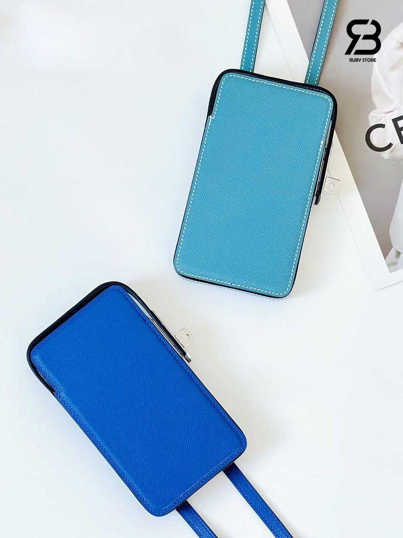 Túi Hermes Hac a Box Phone Case Étoupe Tadelakt Calfskin chính hãng