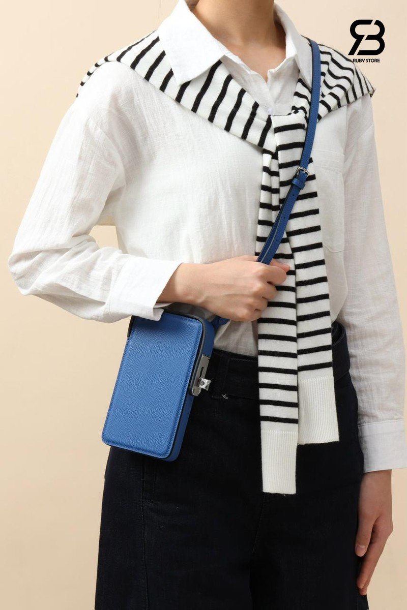 Túi Hermes Hac a Box Phone Case Étoupe Tadelakt Calfskin cao cấp