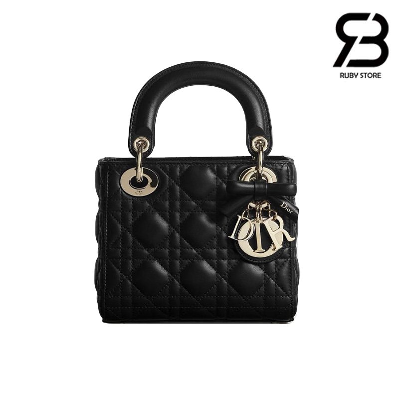 Túi Lady Dior Mini Bag with Bow Black Lambskin Best Pháp sang trọng.