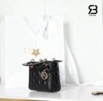 Túi Lady Dior Mini Bag with Bow Black Lambskin Best Pháp, chi tiết sang trọng