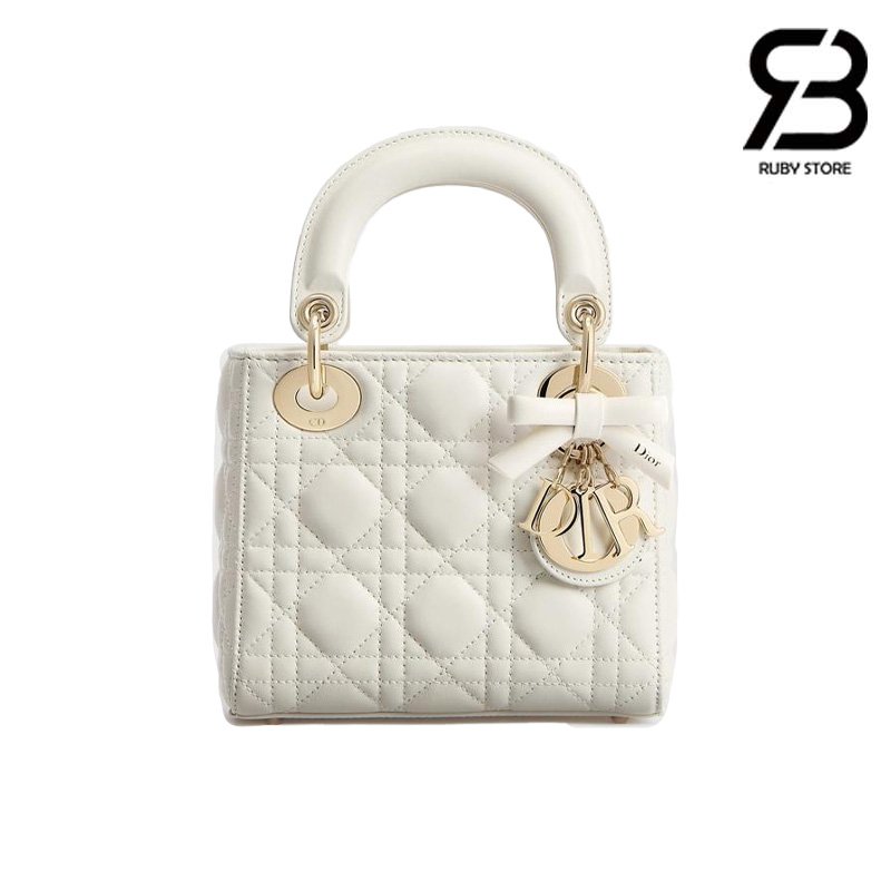 Túi Lady Dior Mini Bag with Bow Latte Lambskin Best Pháp sang trọng