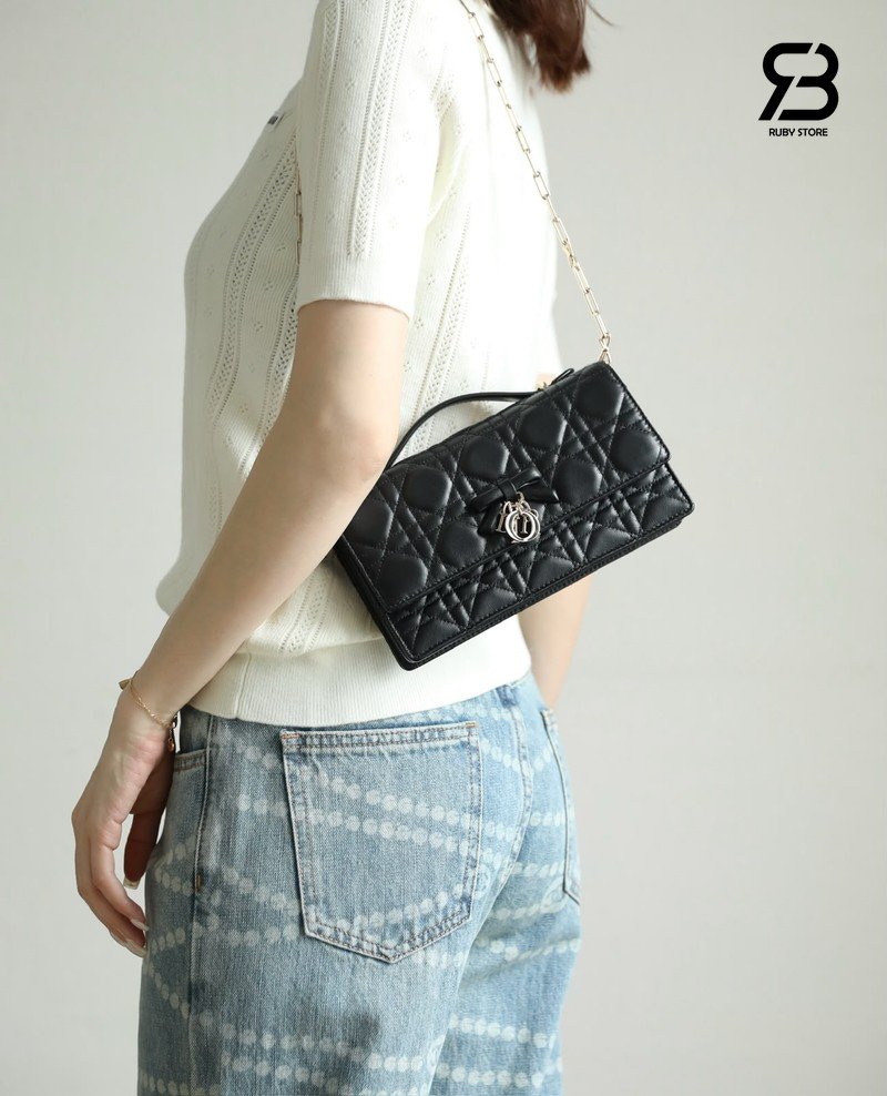 Túi My Dior Mini Bag with Bow Black Lambskin Best Pháp sang trọng