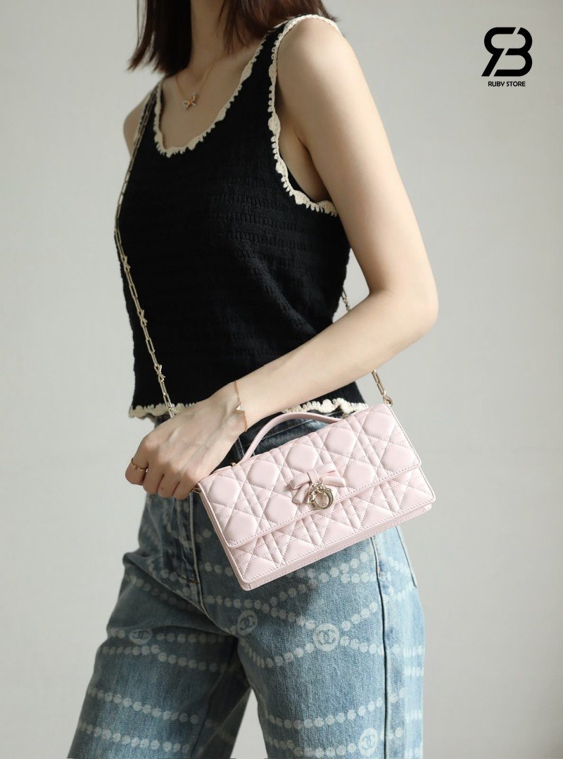 Túi My Dior Mini Bag with Bow Soupir Pink Lambskin Best Pháp