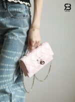 Túi My Dior Mini Bag with Bow Soupir Pink Lambskin chi tiết 6