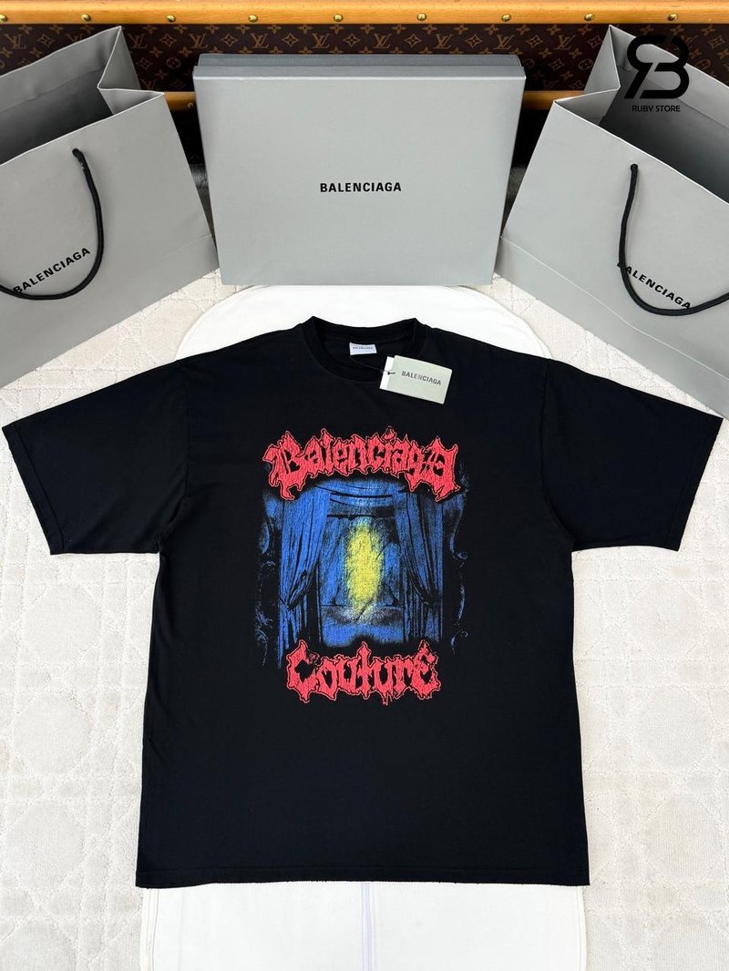 Áo Balenciaga Salon De Couture Medium Fit T-shirt màu đen chất lượng tốt