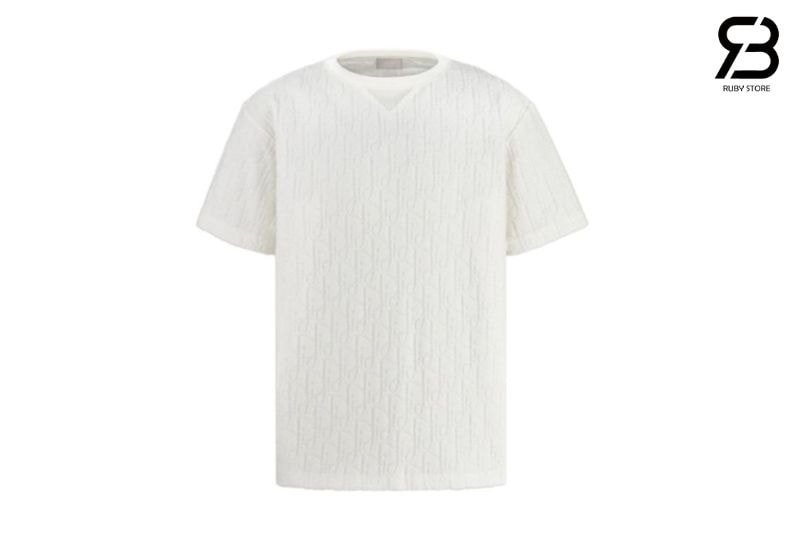 Áo Dior Oblique T-Shirt Off White Cotton Terry Trắng sang trọng và thanh lịch