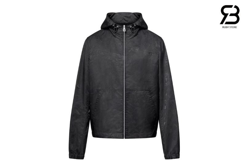 Áo Khoác LV Nylon Windbreaker Màu Đen sang trọng và phong cách