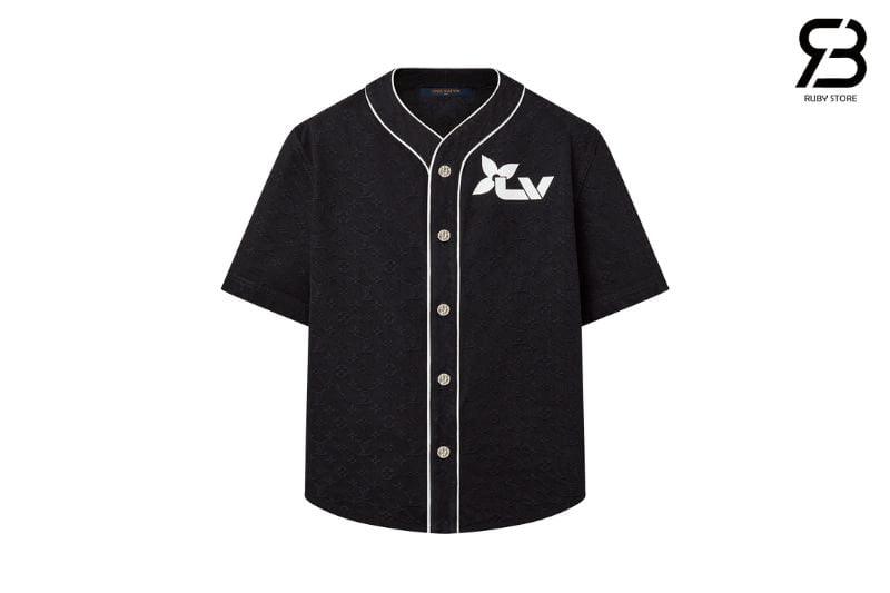 Áo LV Monogram Short-Sleeved Denim Shirt Màu Đen sang trọng