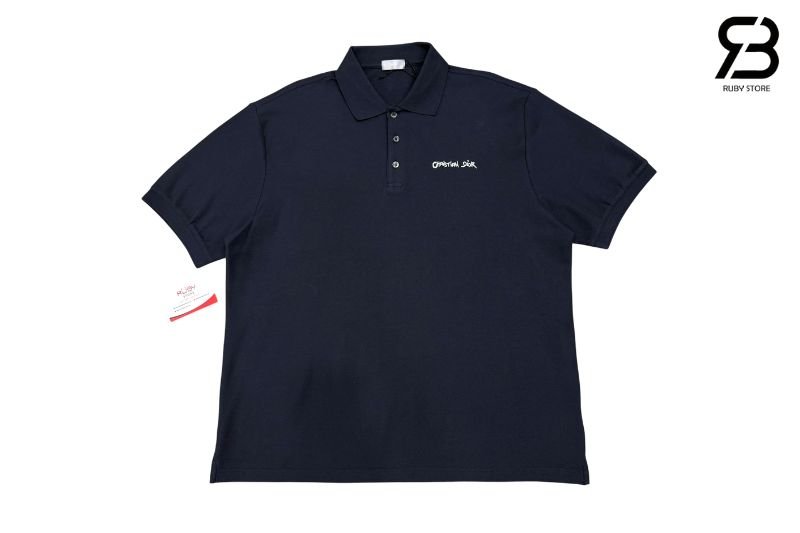 Áo Polo Dior Navy With Christian Dior Embroidery Xanh Navy sang trọng