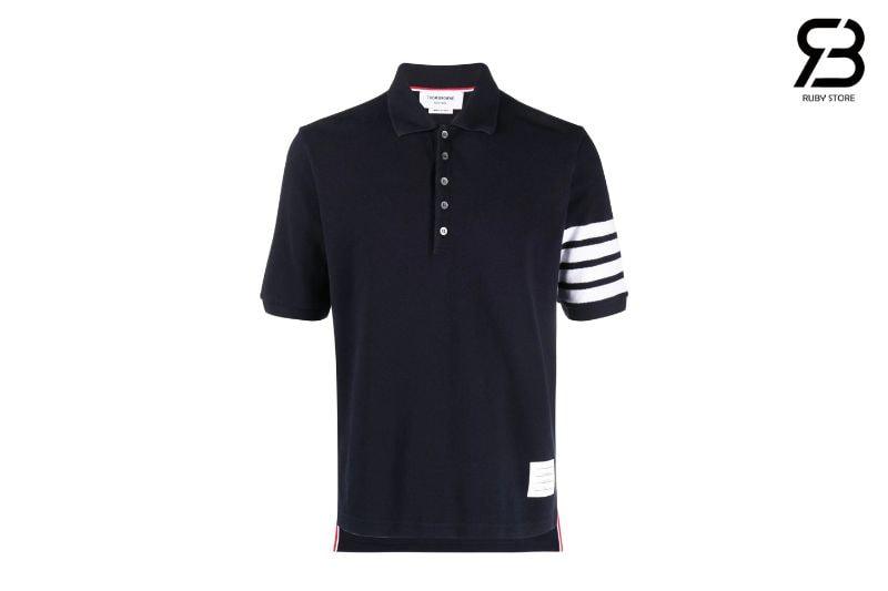 Áo Polo Thom Browne Xanh Navy 4 Sọc Trắng sang trọng và thời thượng