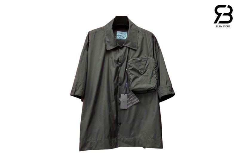 Áo Prada Re Nylon Cargo Pocket Shirt Black Màu Đen, phong cách thời trang đẳng cấp.