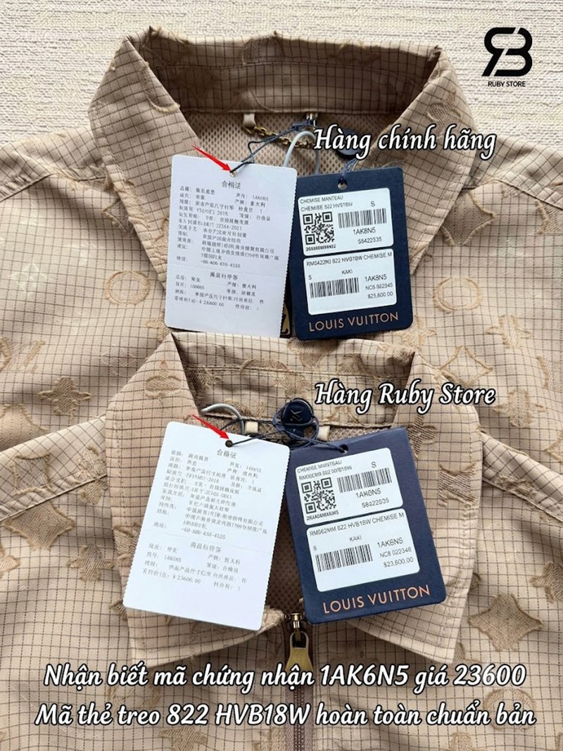 Áo Sơ Mi LV Jacquard Fil Coupé Monogram Ripstop Màu Be Best Quality, chi tiết 4