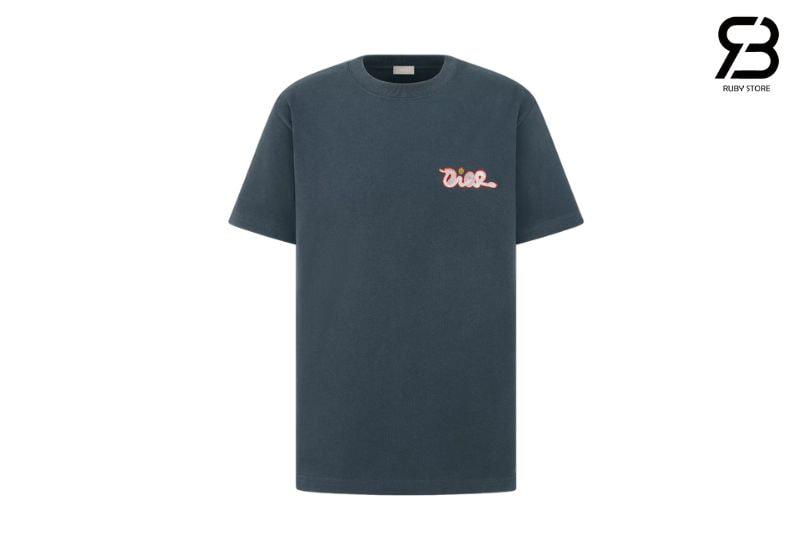 Áo Thun Dior And Kaws T-Shirt Blue Cotton Jersey phong cách thời trang hiện đại