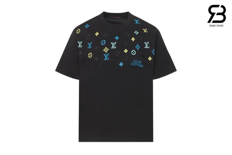 Áo Thun LV Black Cotton Monogram Multicolor Màu Đen sang trọng và thời thượng