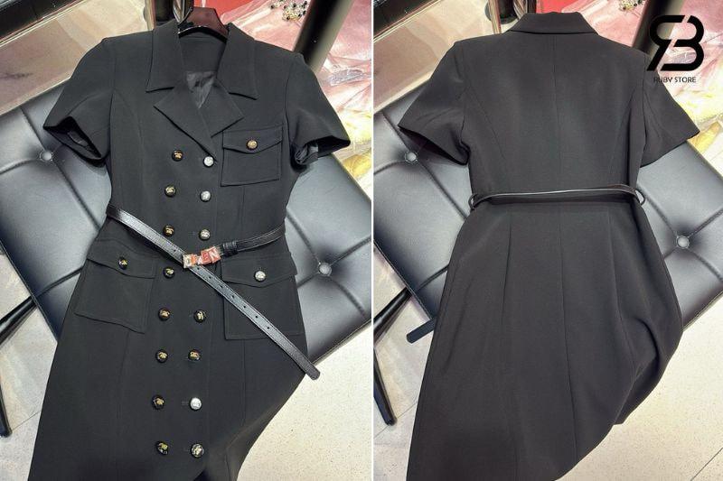 Đầm Chanel 24SS Black Dress With Belt Màu Đen sang trọng và quý phái