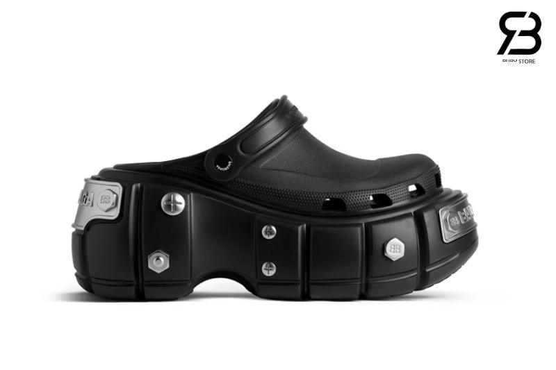 Dép Balenciaga HardCrocs Mule In Black Rubber Màu Đen chất lượng cao