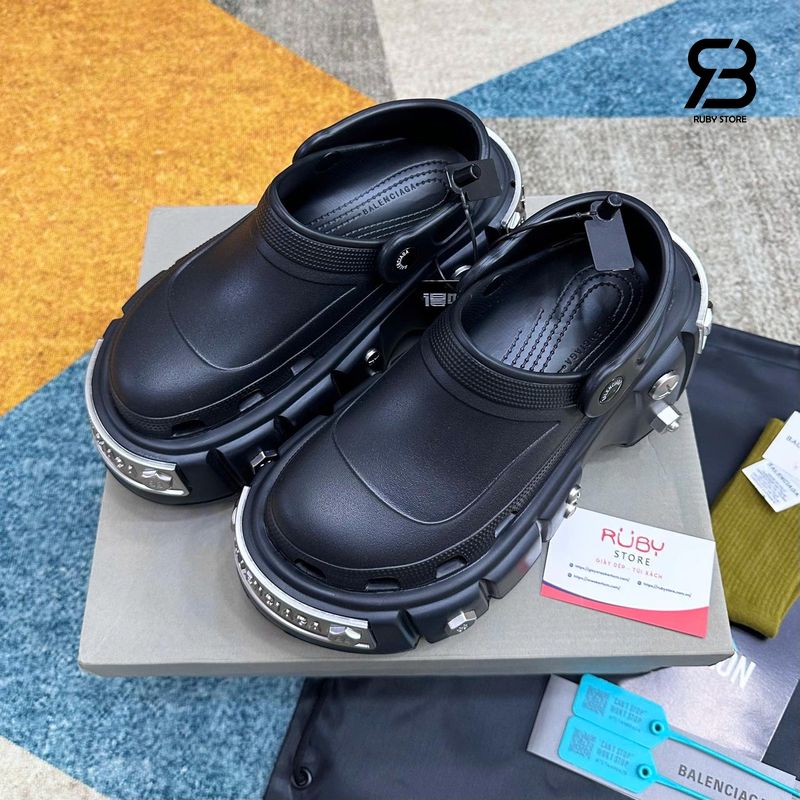 Dép Balenciaga HardCrocs Mule In Black Rubber Màu Đen chất lượng cao