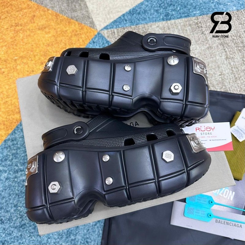 Dép Balenciaga HardCrocs Mule In Black Rubber Màu Đen chất lượng cao
