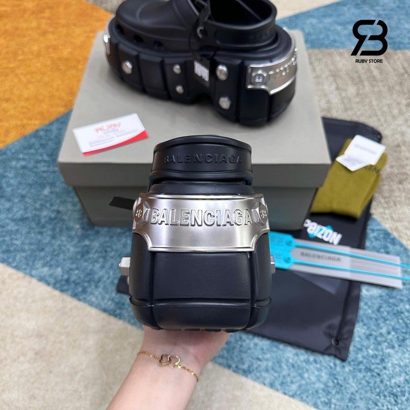 Dép Balenciaga HardCrocs Mule In Black Rubber Màu Đen chất lượng cao
