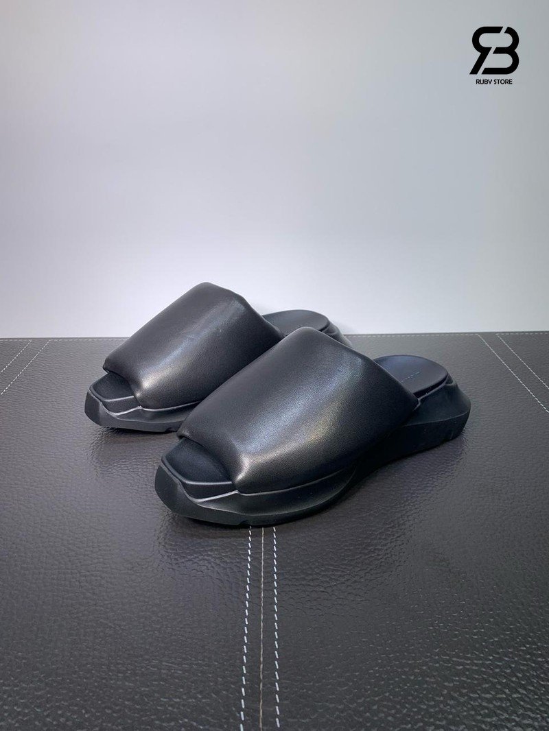 Dép Rick Owens Geth Puffer Slide Black Best Quality góc nghiêng chi tiết